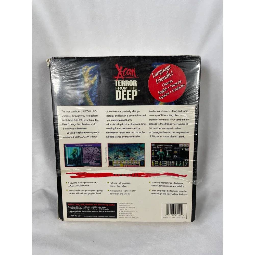 X-COM Terror From the Deep PC Big Box MicroProse 1995 MS-DOS CD-ROM Vintage NEW